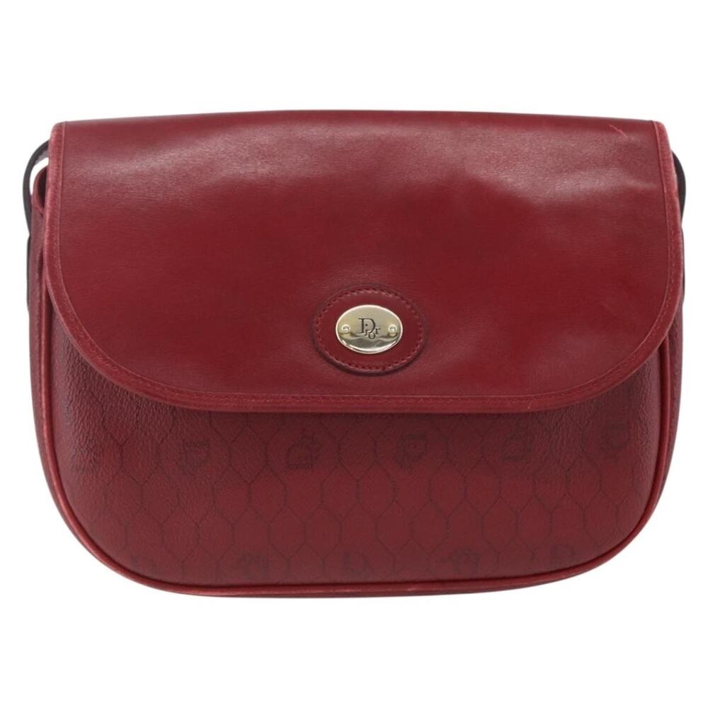 Dior Honeycomb Canvas Shoulder Bag Red